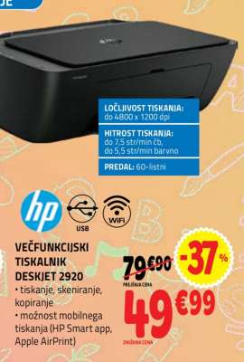 VEČFUNKCIJSKI TISKALNIK DESKJET 2920