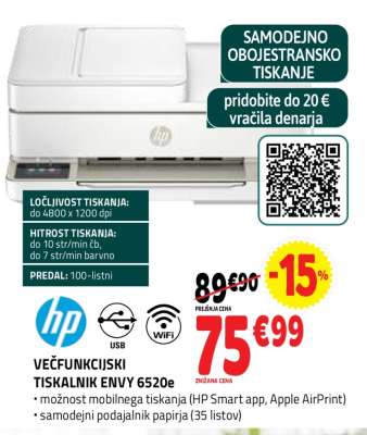 VEČFUNKCIJSKI TISKALNIK ENVY 6520e