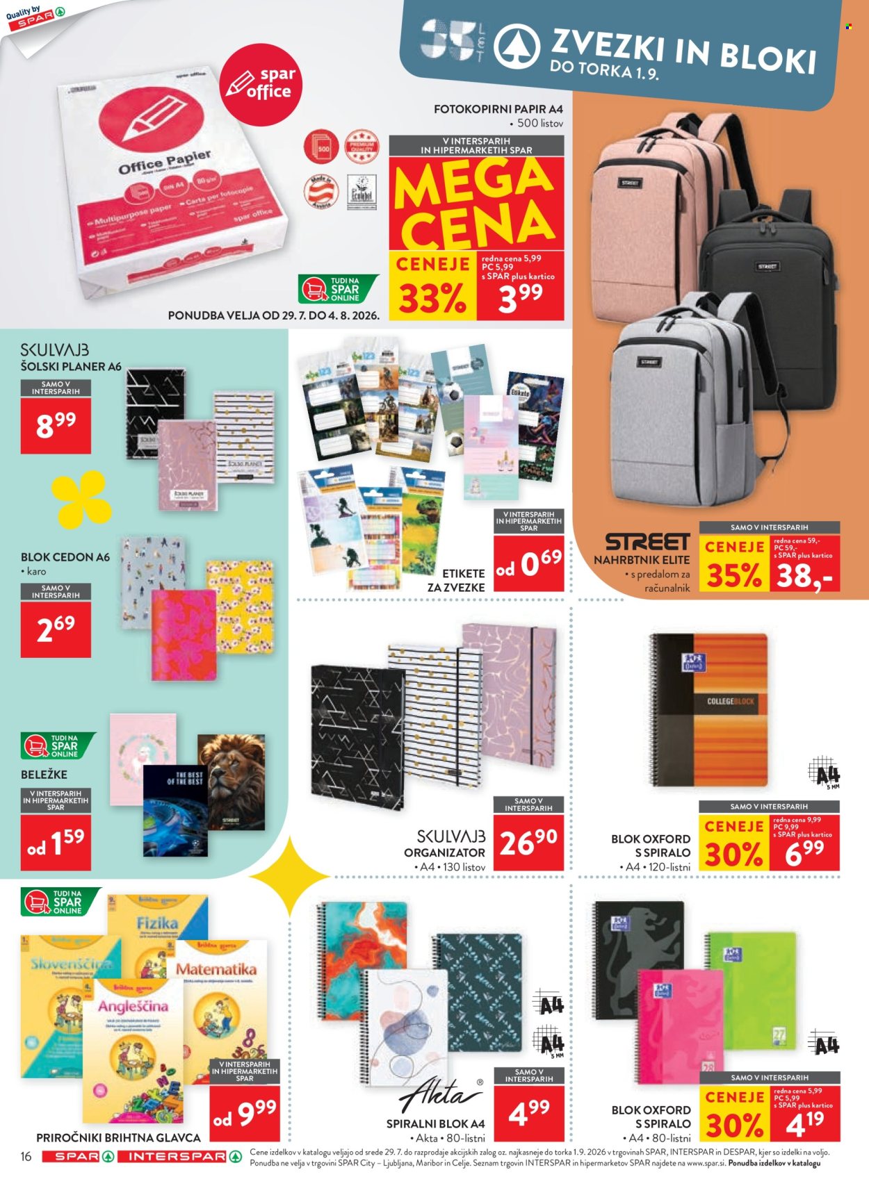 SPAR katalog - 29.07.2026 - 01.09.2026. Stran 16