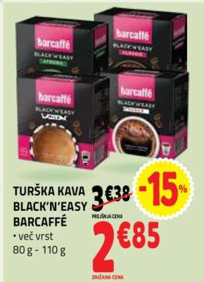 TURŠKA KAVA BLACK'N'EASY BARCAFFÉ
