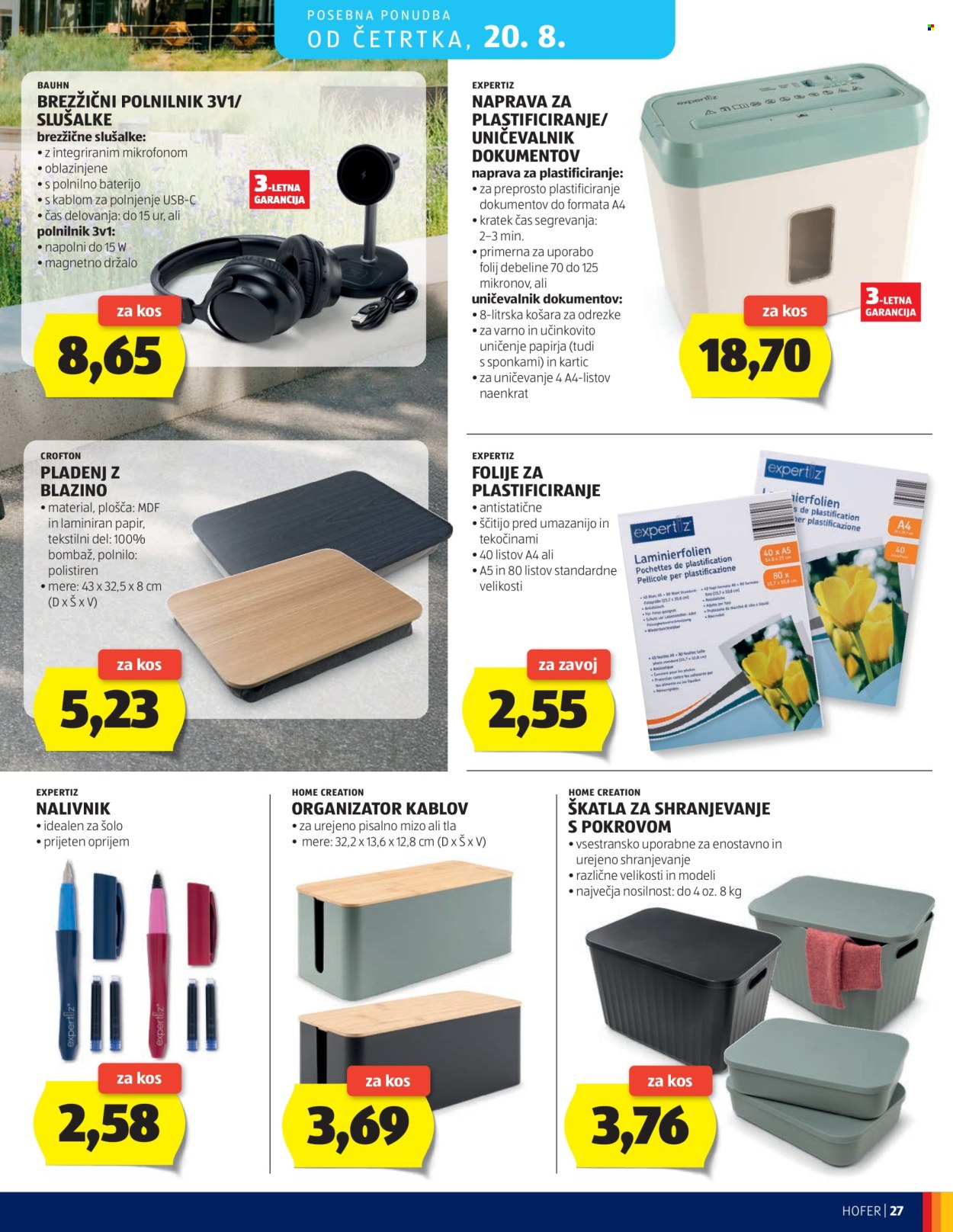 Hofer katalog - 12.08.2026 - 20.08.2026. Stran 27