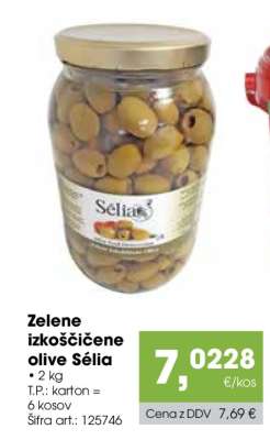 Zelene izkoščičene olive Sélia
