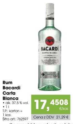 Rum Bacardi Carta blanca