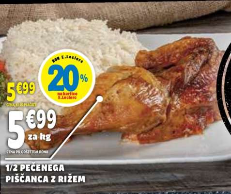 1/2 PEČENEGA PIŠČANCA Z RIŽEM