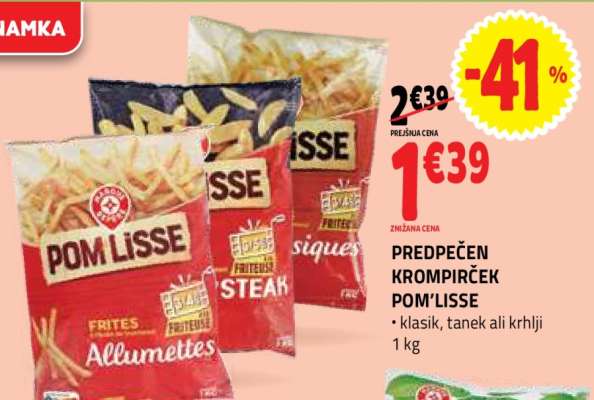 Predpečen krompirček Pom'Lisse