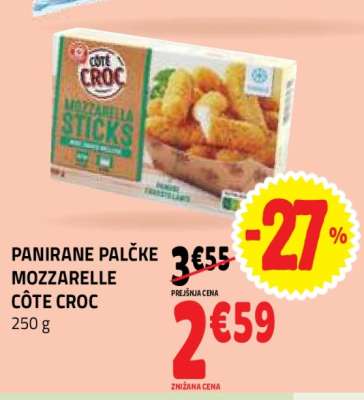 PANIRANE PALČKE MOZZARELLE CÔTE CROC