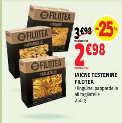 JAJČNE TESTENINE FILOTEA