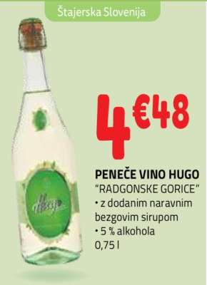 Peneče vino Hugo