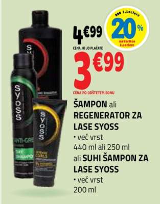 ŠAMPON ali REGENERATOR ZA LASE SYOSS