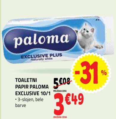 Toaletni papir Paloma Exclusive 10/1