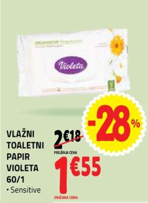 VLAŽNI TOALETNI PAPIR VIOLETA 60/1