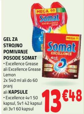 GEL ZA STROJNO POMIVANJE POSODE SOMAT
