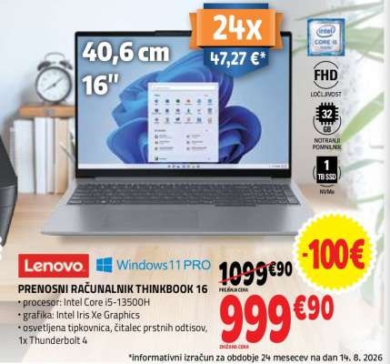 PRENOSNI RAČUNALNIK THINKBOOK 16