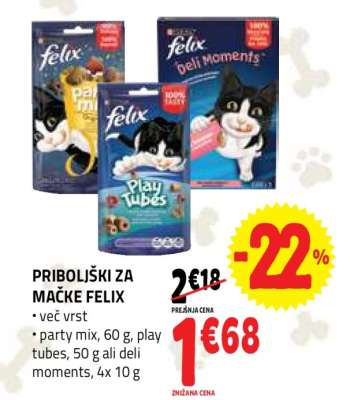 Priboljški za mačke Felix