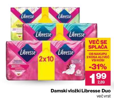 Damski vložki Libresse duo