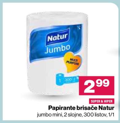 Papirante brisače Natur