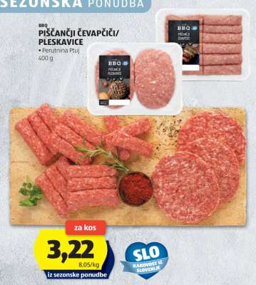 BBQ PIŠČANČJI ČEVAPČIČI/PLESKAVICE