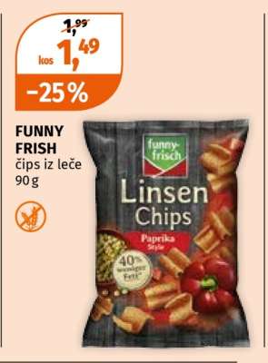 FUNNY FRISH čips iz leče 90 g