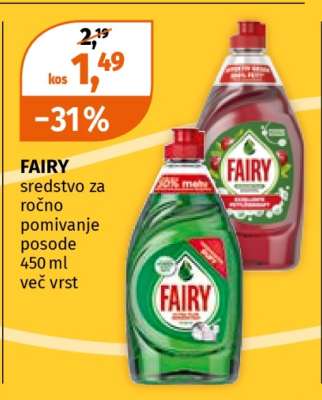 FAIRY sredstvo za ročno pomivanje posode 450 ml več vrst