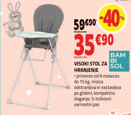 VISOKI STOL ZA HRANJENJE