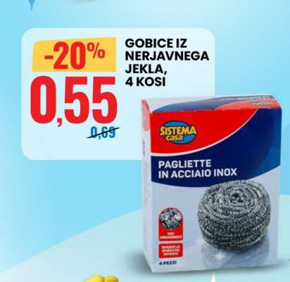 Gobice iz nerjavnega jekla, 4 kosi