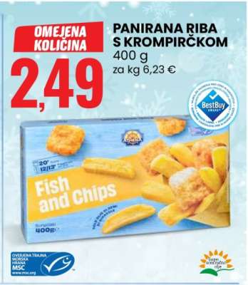 Panirana riba s krompirčkom