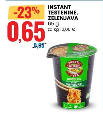 INSTANT TESTENINE, ZELENJAVA