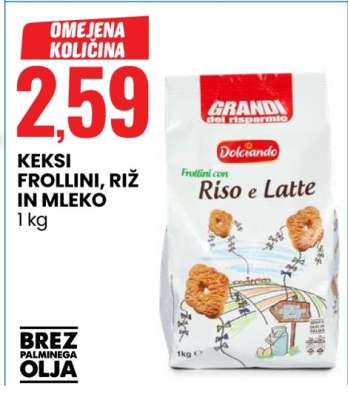 Keksi Frollini, Riž in Mleko