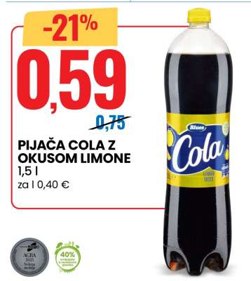 Pijača Cola z okusom Limone