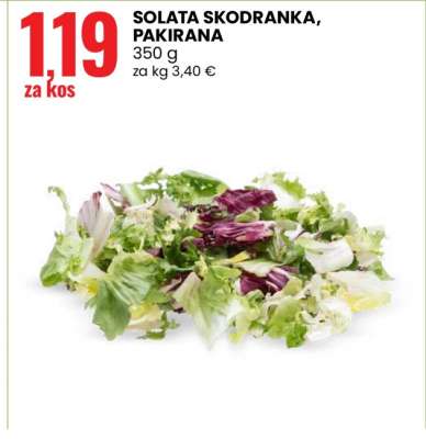 SOLATA SKODRANKA, PAKIRANA