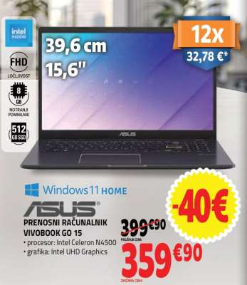 ASUS Prenosni Računalnik Vivobook GO 15
