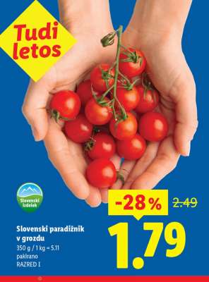 Slovenski paradižnik v grozdu