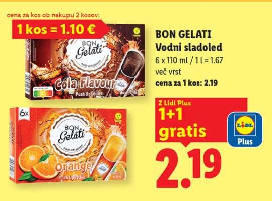 BON GELATI Vodni sladoled