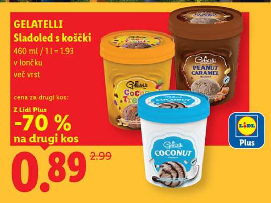 GELATELLI Sladoled s koščki
