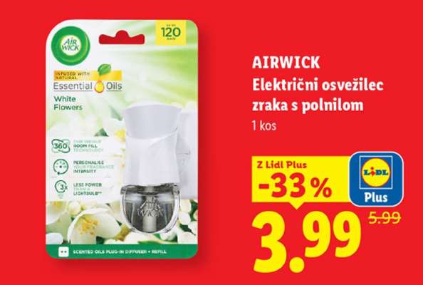 AIRWICK Električni osvežilec zraka s polnilom