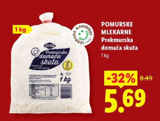 POMURSKE MLEKARNE Prekmurska domača skuta 1 kg