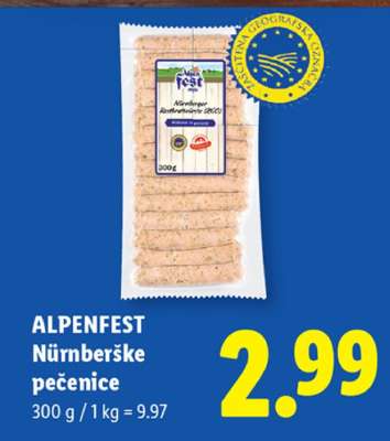 ALPENFEST Nürnberške pečenice