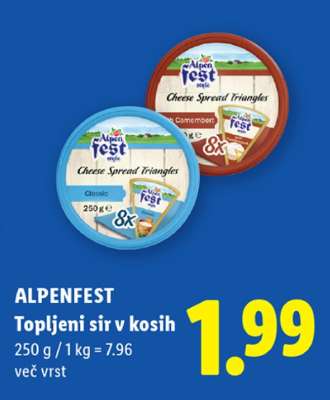 ALPENFEST Topljeni sir v kosih
