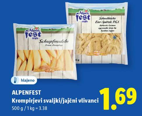 ALPENFEST Krompirjevi svaljki/jajčni vlivanci