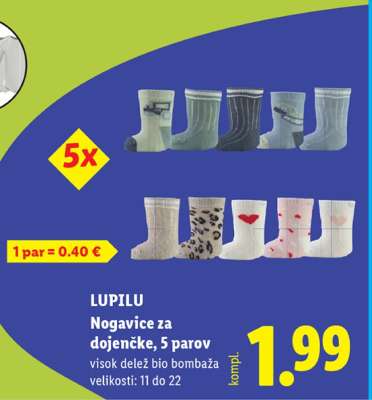 LUPILU Nogavice za dojenčke, 5 parov
