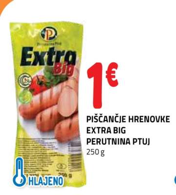 PIŠČANČJE HRENOVKE EXTRA BIG PERUTNINA PTUJ