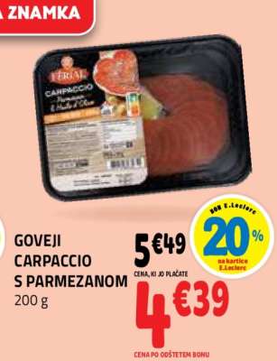 GOVEJI CARPACCIO S PARMEZANOM