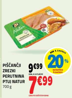 PIŠČANČJI ZREZKI PERUTNINA PTUJ NATUR