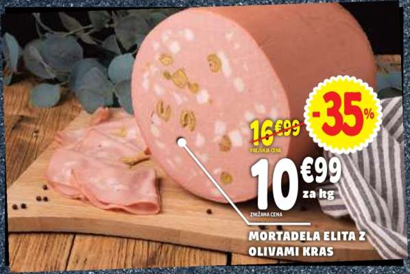 Mortadela Elita z olivami Kras