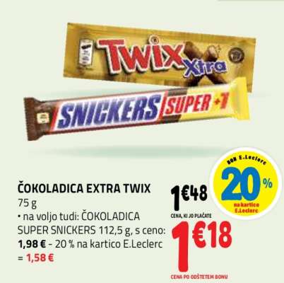 ČOKOLADICA EXTRA TWIX