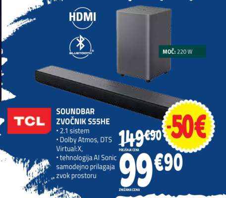 SOUNDBAR ZVOČNIK S55HE