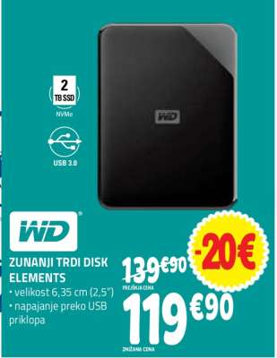 WD ZUNANJI TRDI DISK ELEMENTS