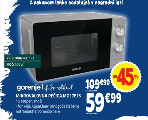 MIKROVALOVNA PEČICA MO17E1S