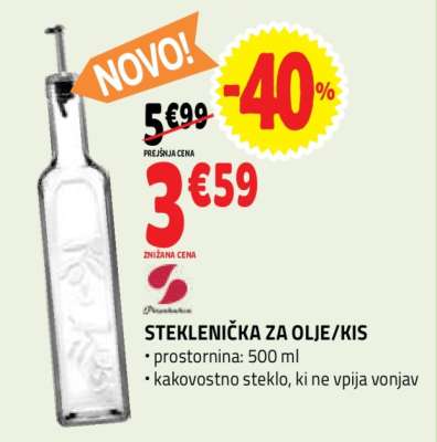 STEKLENIČKA ZA OLJE/KIS