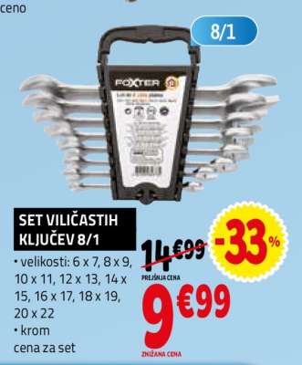 SET VILIČASTIH KLJUČEV 8/1